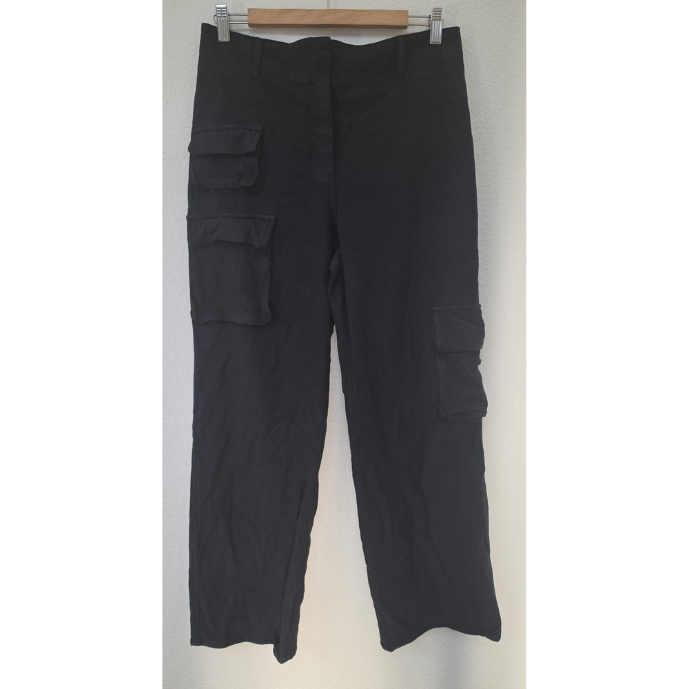 Wilfred Free Cargo Pants Women Size 10 Black Solid Casual Streetwear Trousers